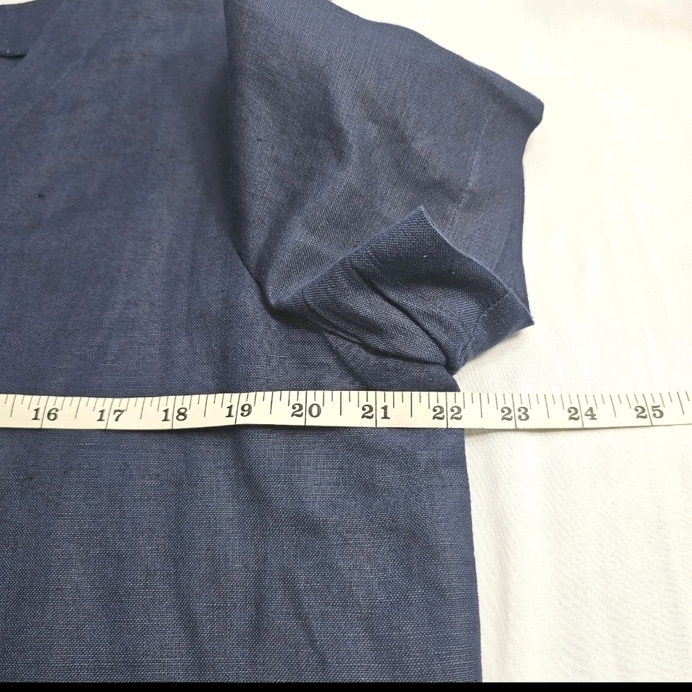 Maggy London Linen Rayon Blue 2 pc Jacket Career Work Maxi Versatile Dress  14 - Picture 12 of 16